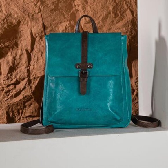 Womens Medium Backpack Convertible Peacock Blue